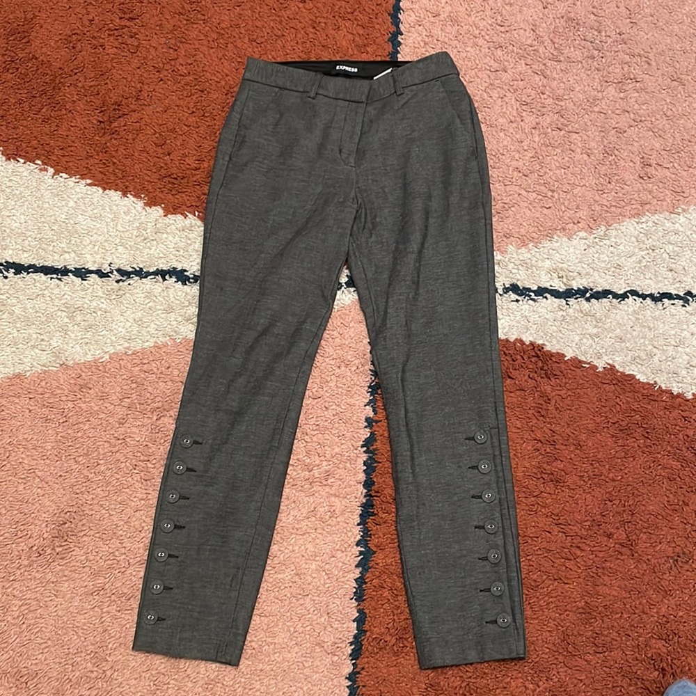 COPY - Express Columnist Ankle Pants with Button Details